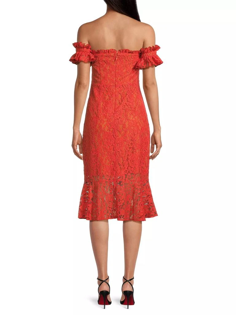 Laundry by Shelli Segal Off-The-Shoulder Lace Midi-Dress 4