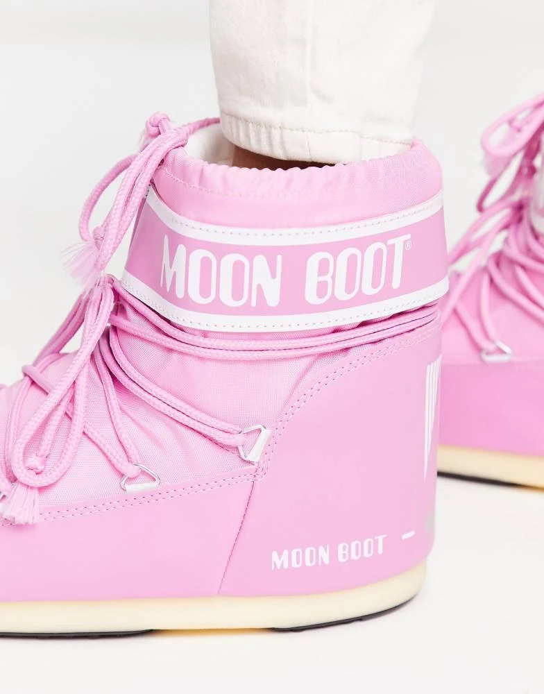 Moon Boot Moon Boot Icon waterproof nylon low boot in pink 3