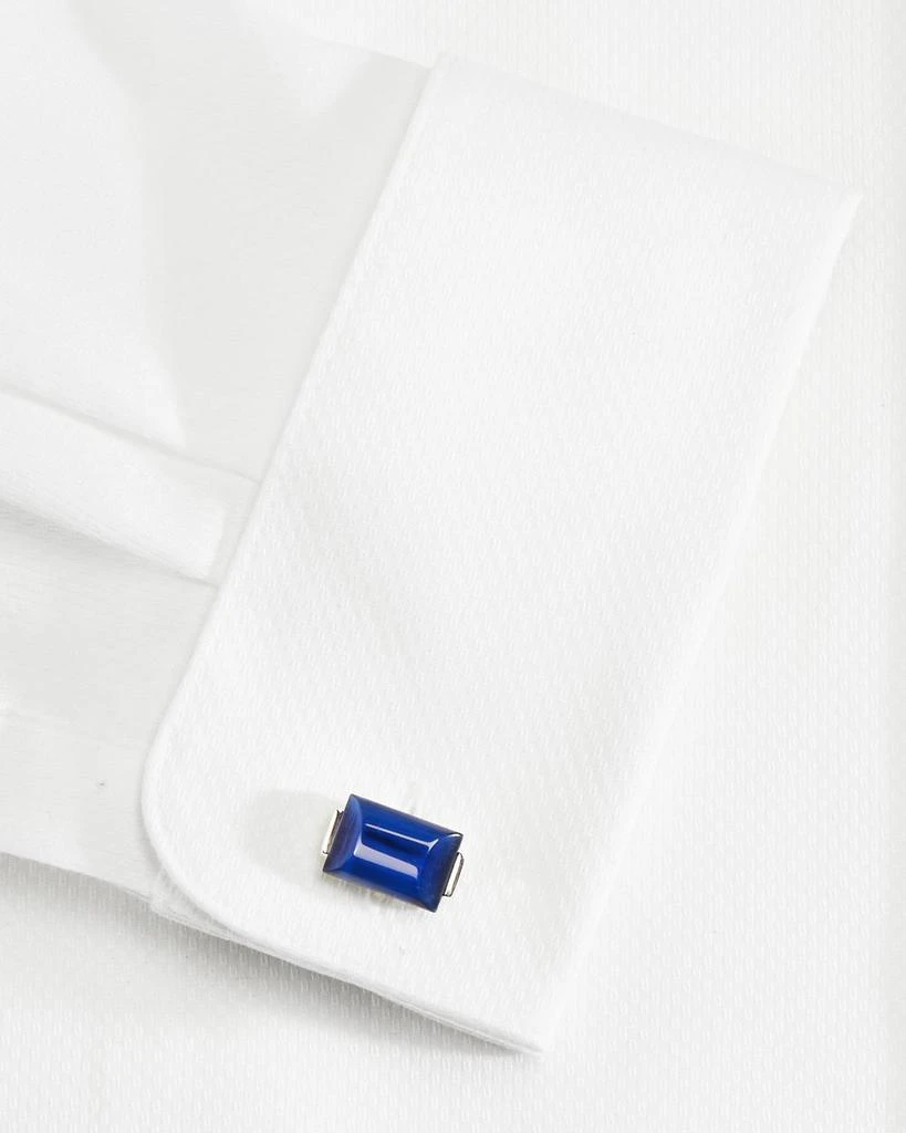 LINK UP Curve Montana Blue Rectangle Cuff Links 2