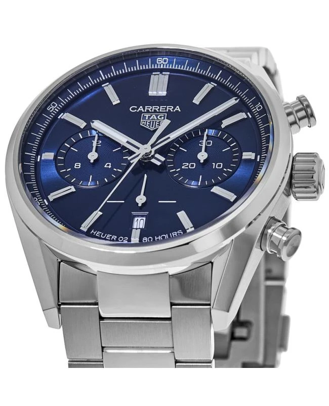 TAG Heuer Tag Heuer Carrera Calibre Heuer 02 42mm Automatic Chronograph Blue Dial Steel Men&apos;s Watch CBN2011.BA0642 2