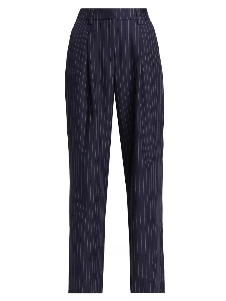 Reformation Alex Pinstriped Mid-Rise Straight-Leg Pants 1