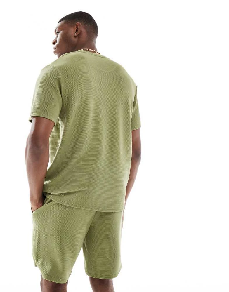 Hugo Boss Boss Bodywear co-ord ribbed shorts in green 3