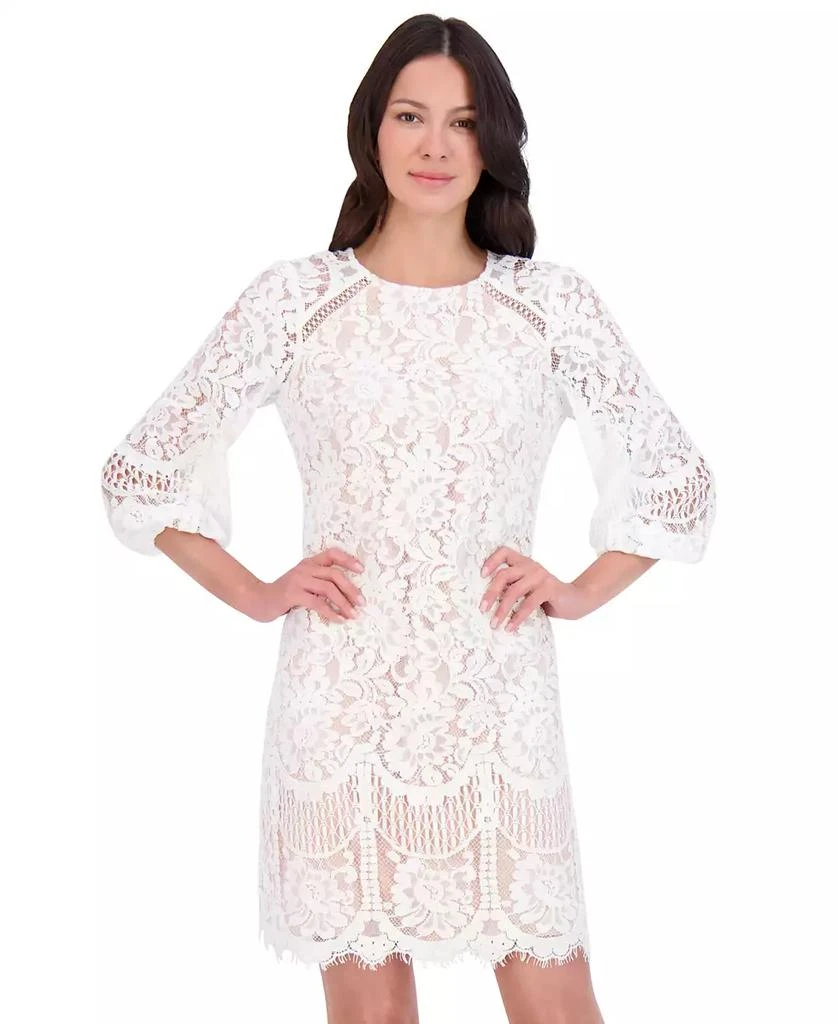 Vince Camuto Petite Jewel-Neck Lace Shift Dress 2
