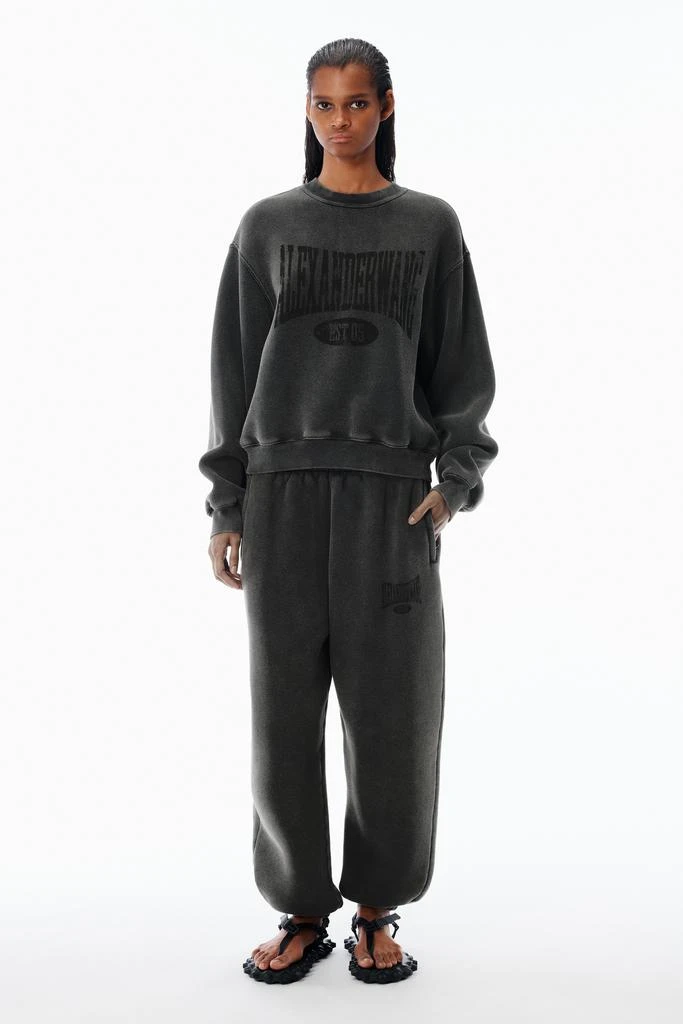 Alexander Wang Logo Cotton Terry Sweatpants 1