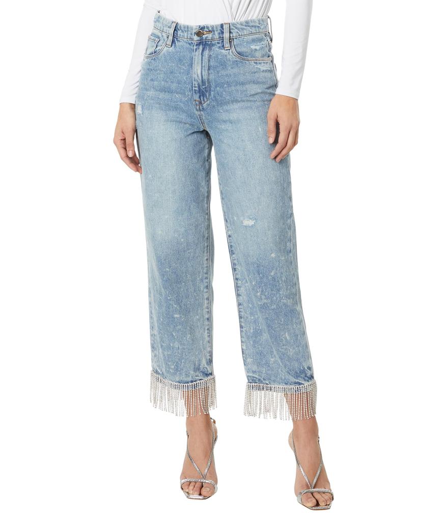Blank NYC Heart And Soul Baxter Denim Jeans With Rhinestone Fringe Detail
