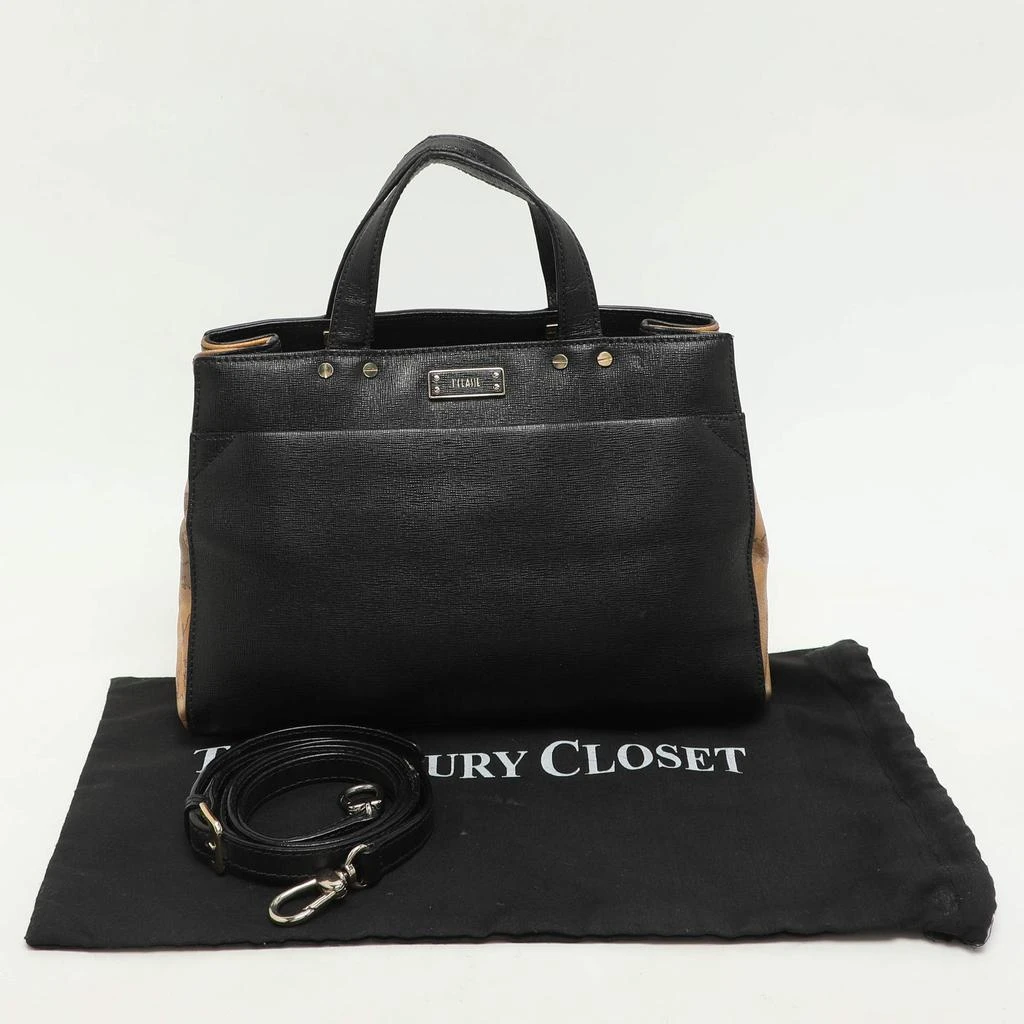Alviero Martini Alviero Martini 1A Classe Black Coated Canvas and Leather Satchel 15