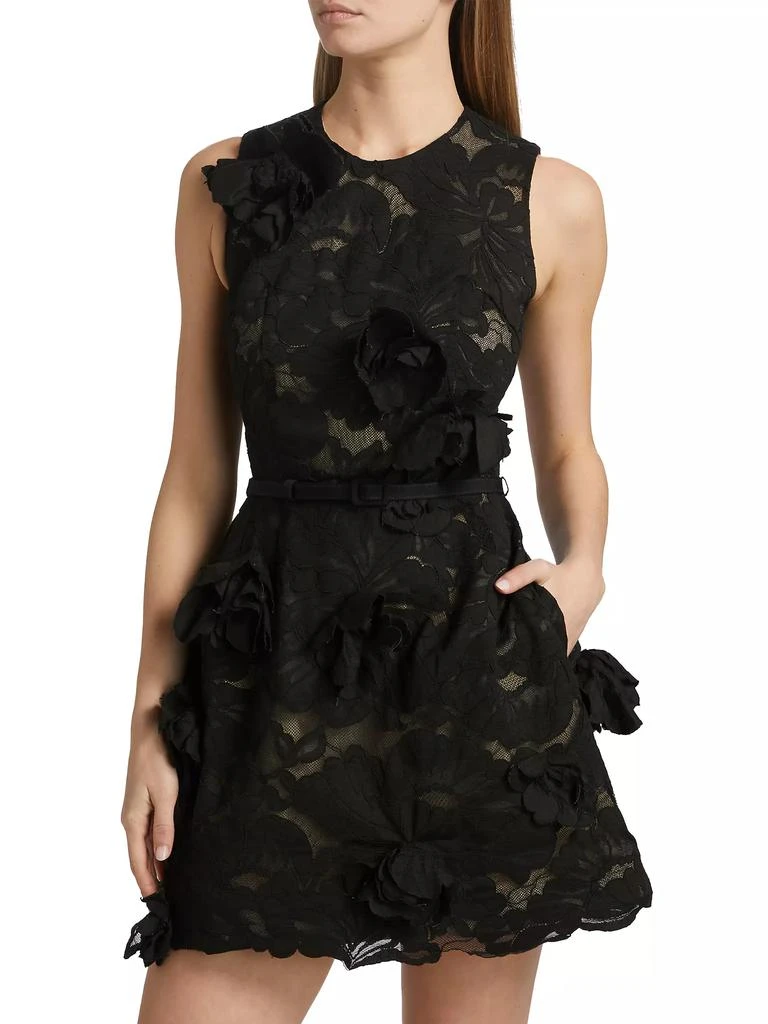 PRABAL GURUNG Floral Lace & Appliqué Minidress 3