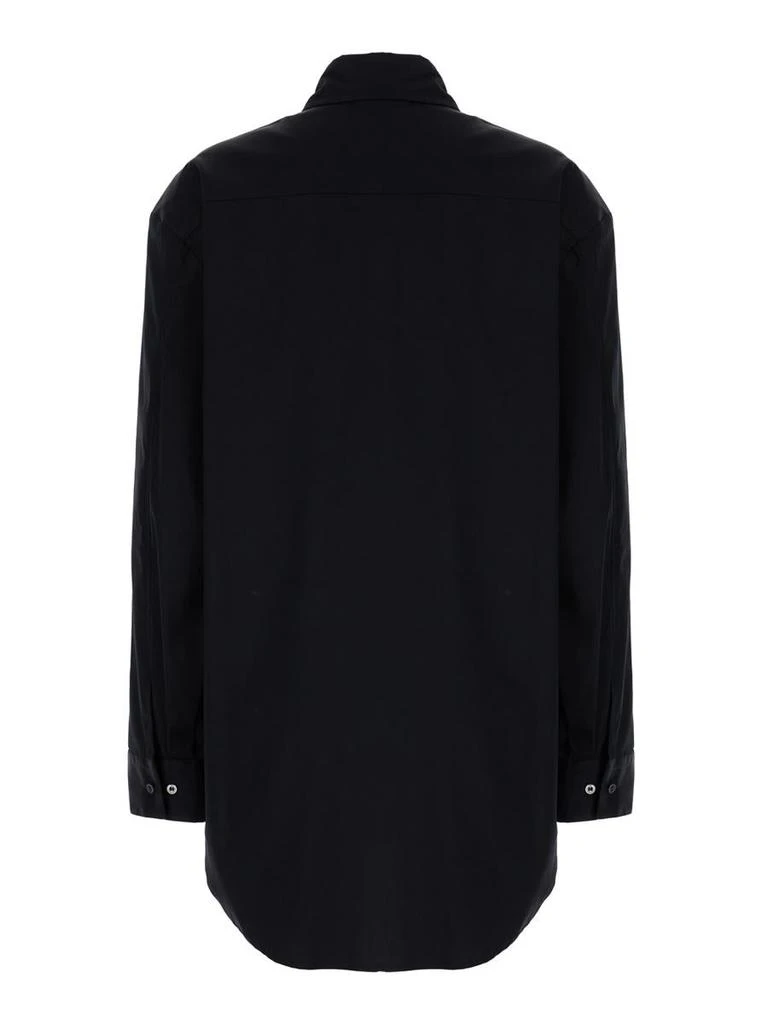 Plain Oversized Black Shirt In Cotton Woman 2