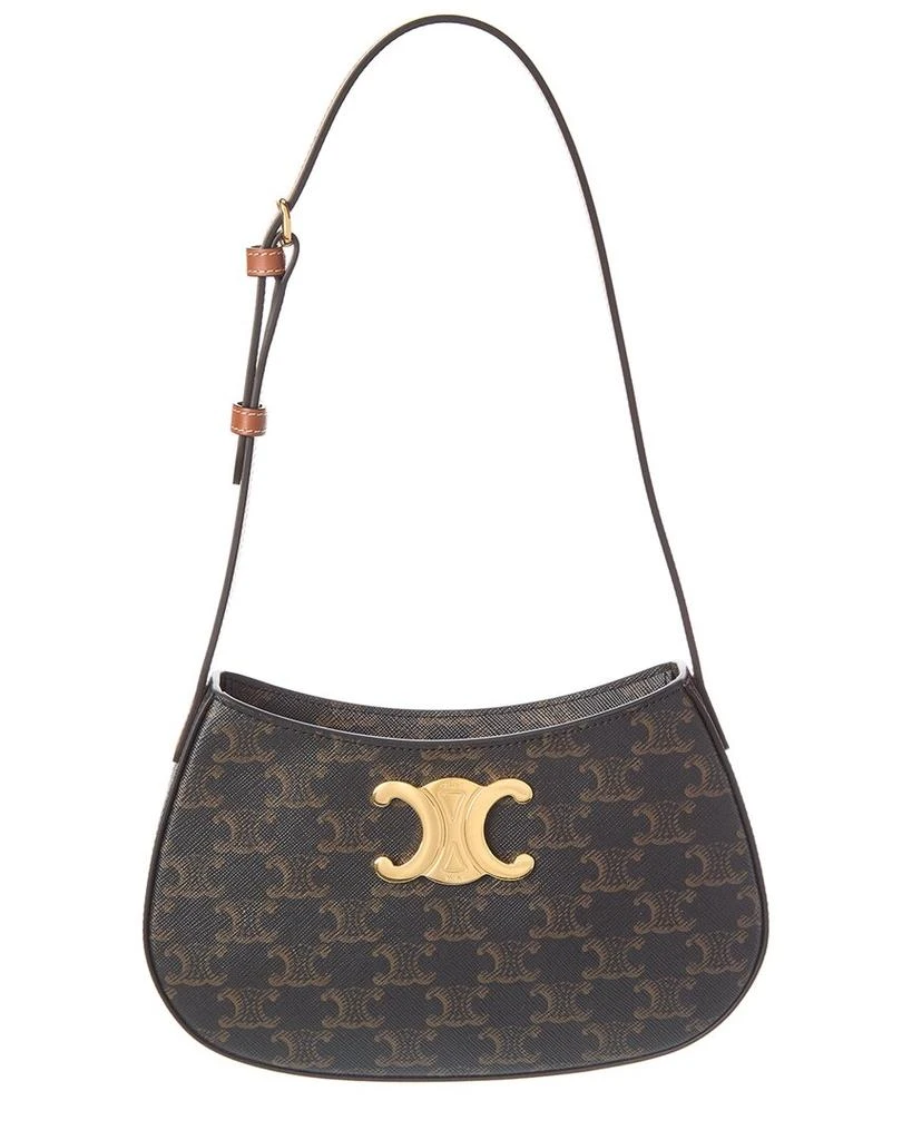Celine CELINE Tilly Medium Triomphe Canvas & Leather Shoulder Bag 1