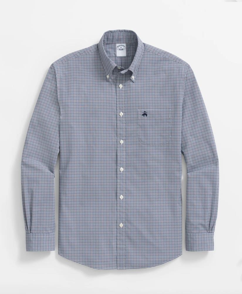 Brooks Brothers Performance Series Stretch Button-Down Collar, Glen Plaid Sport Shirt