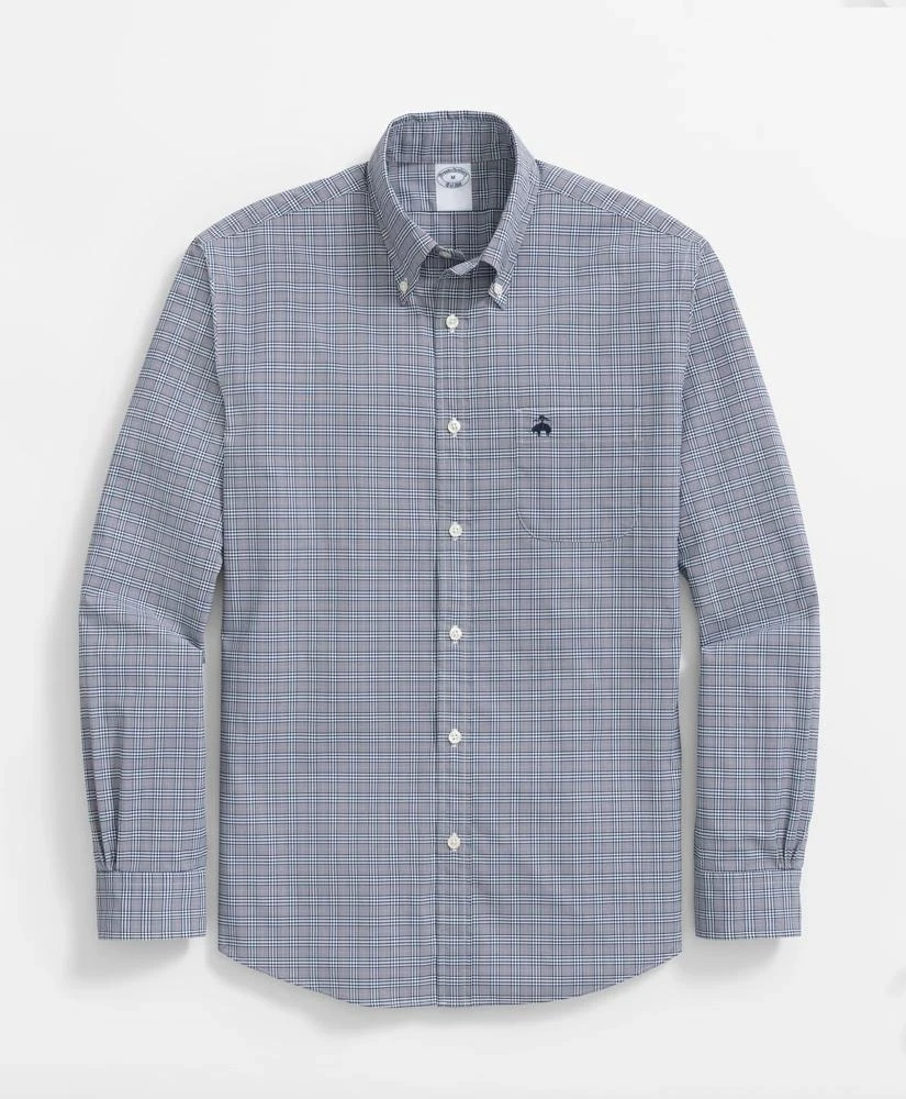 Brooks Brothers Performance Series Stretch Button-Down Collar, Glen Plaid Sport Shirt 1