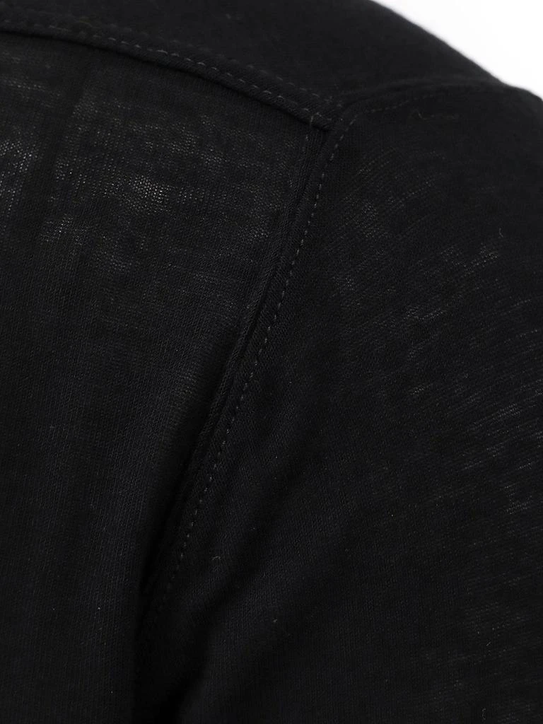 Rick Owens Sustainable viscose and silk t-shirt with logoed ribbon 4