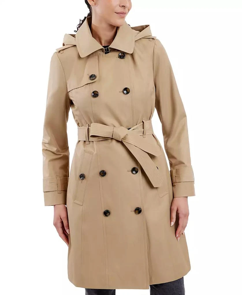 London Fog Women's Double-Breasted Hooded Trench Coat, Created for Macy's 1
