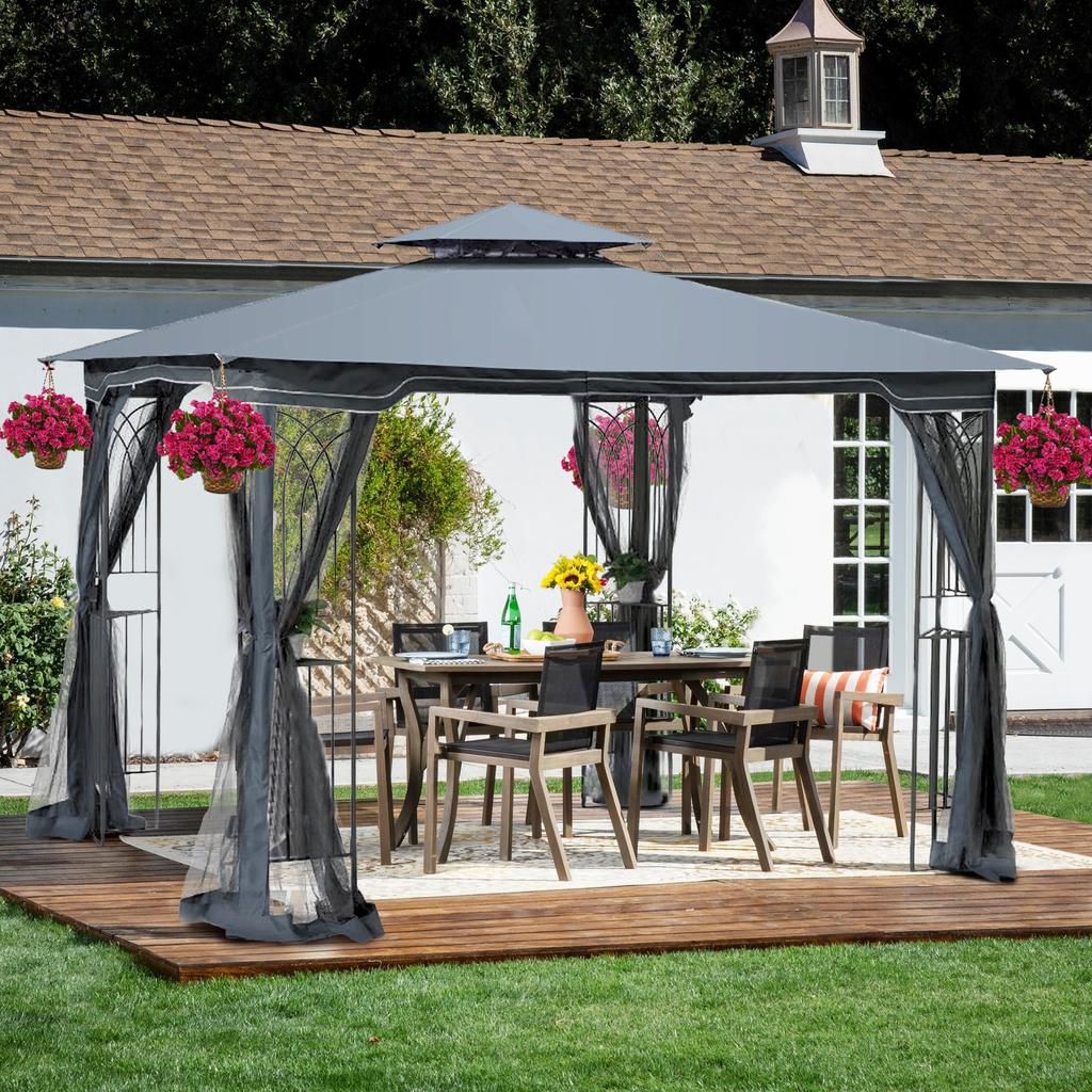 Streamdale Furniture Streamdale 10x10 Outdoor Patio Gazebo Canopy Tent With Ventilated Double Roof