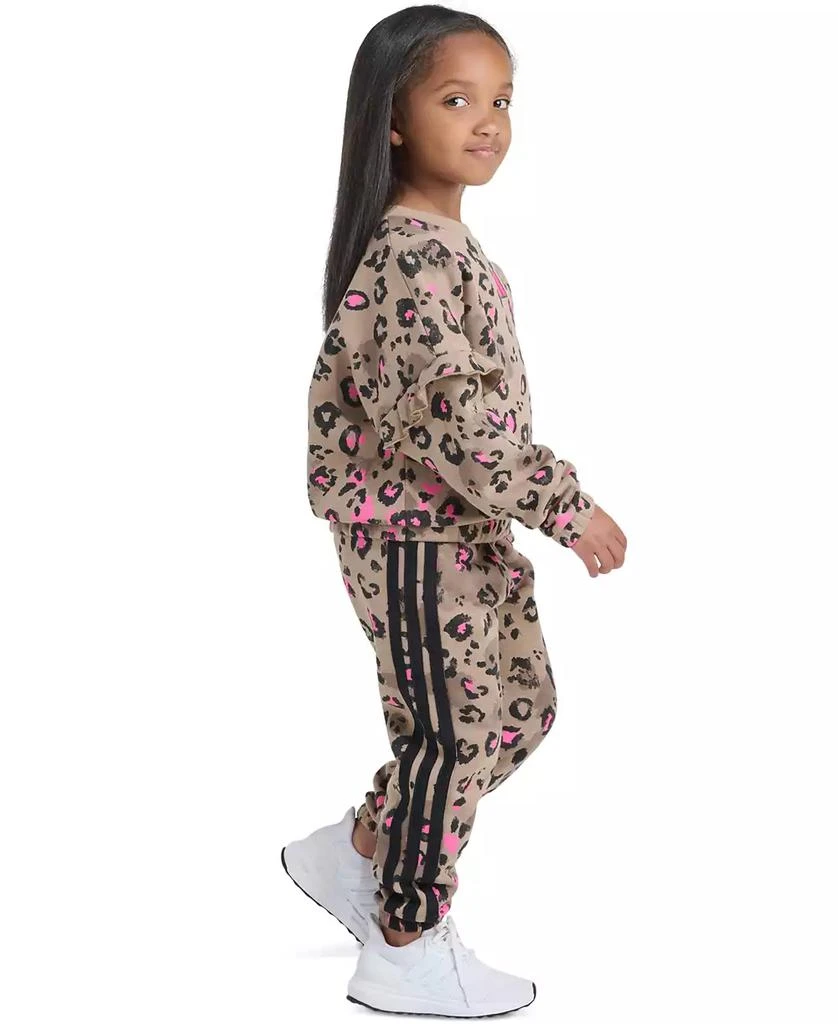 Adidas Toddler 
Little Girls Printed Flutter-Sleeve Pullover Sweatshirt 
Elastic-Waistband Printed Jogger Pants, 2 Piece Set 3
