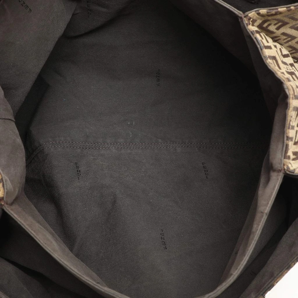 Fendi Fendi Beige/Brown Zucchino Canvas and Leather Accordion Tote 15