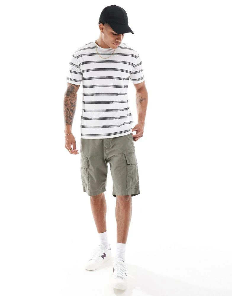 Brave Soul Brave Soul horizontal stripe t-shirt in white & black 4