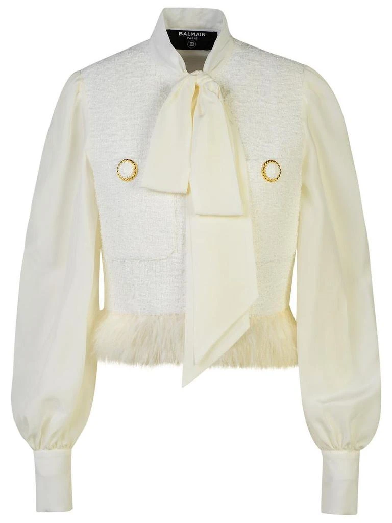 Balmain Balmain White Cotton Blend Jacket 1