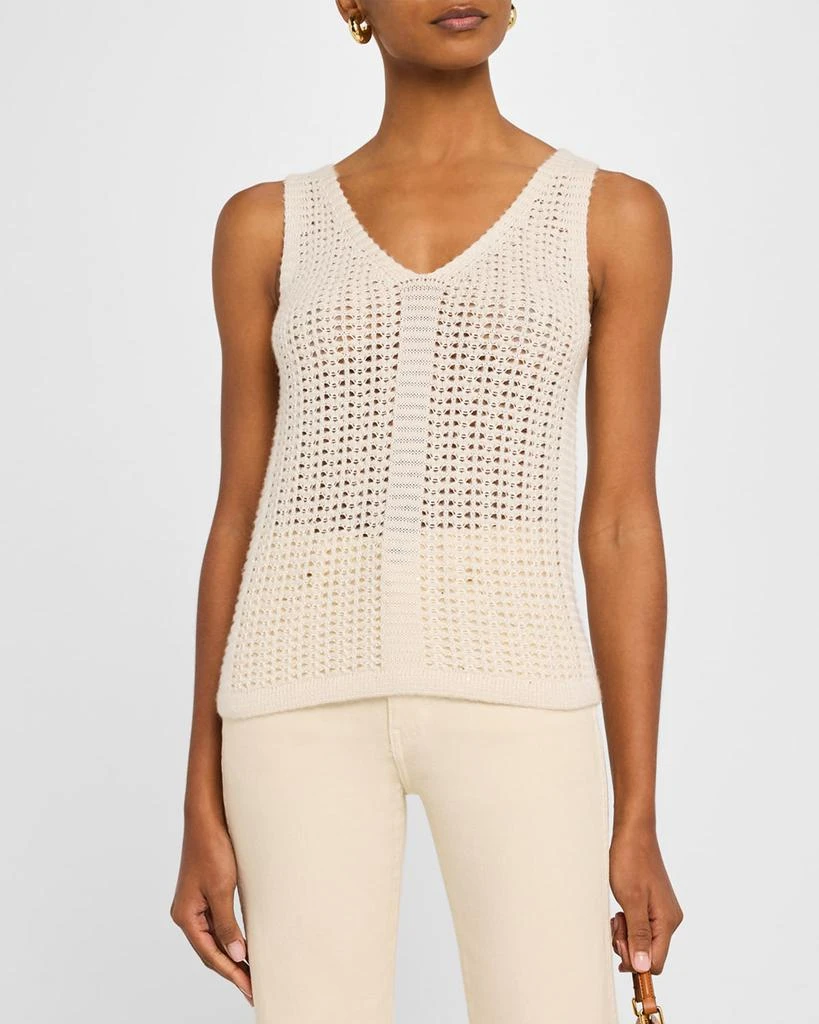 TSE Cashmere Sequin Open-Knit Tank 4