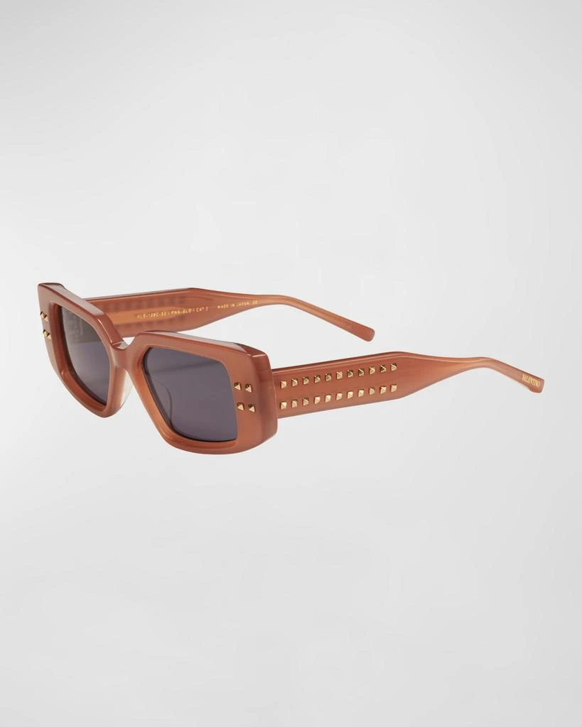 Valentino Cinque Rectangle Acetate & Titanium Sunglasses 1