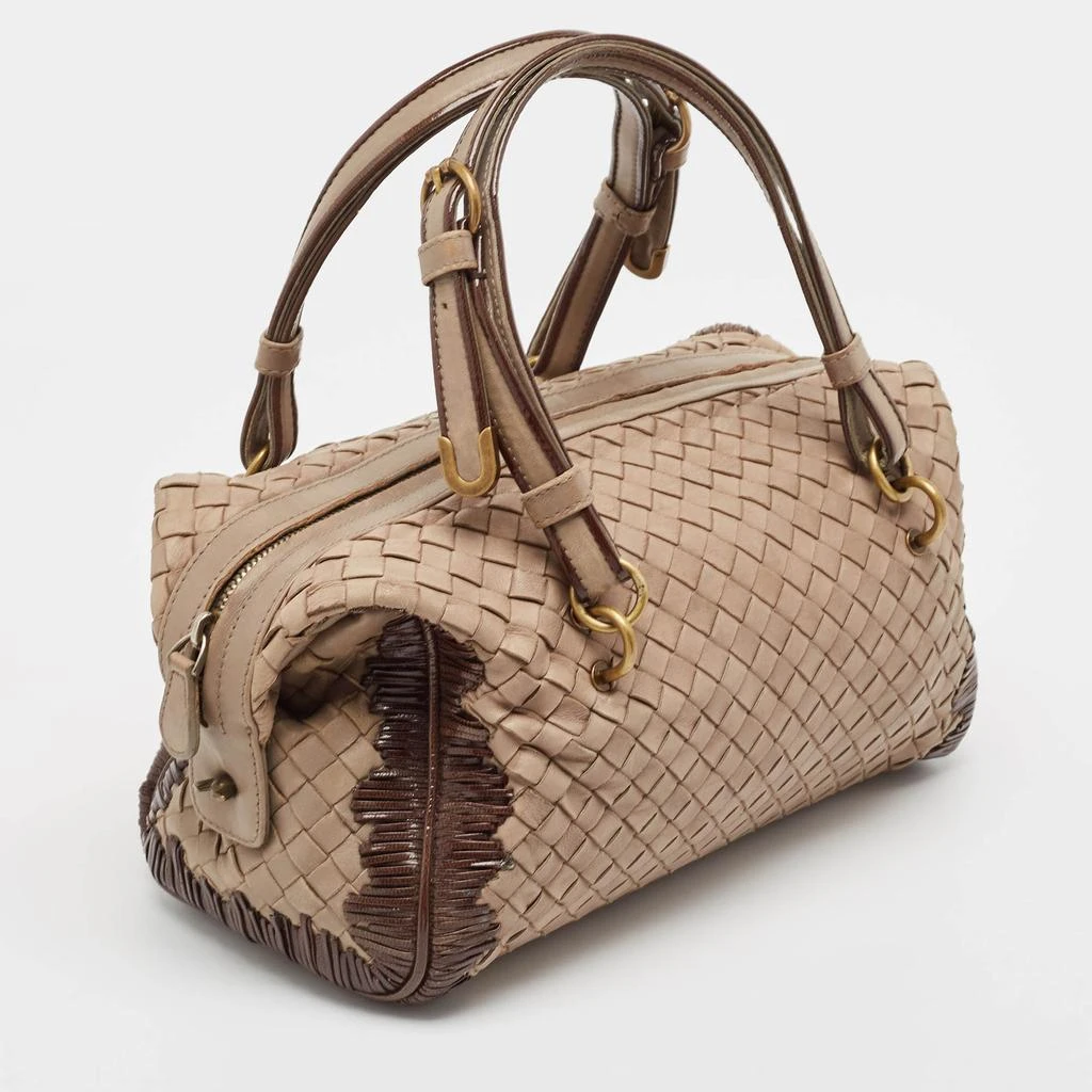 Bottega Veneta Beige Intrecciato Leather Boston Bag 2