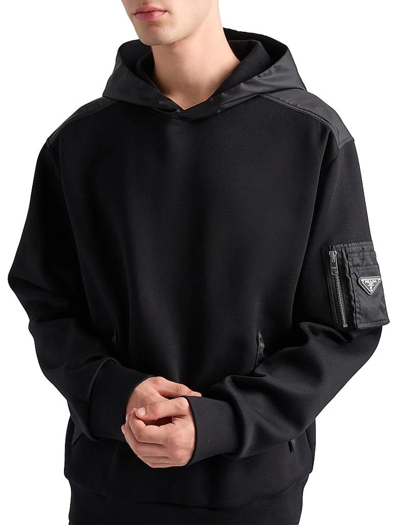 Prada Cotton Fleece and Re-Nylon Hoodie 3