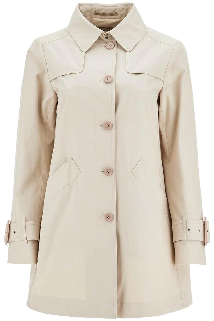 HERNO medium length waterproof beige cotton trench coat with buttons 1