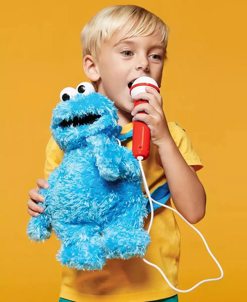 Singing Machine Plush Toy Karaoke Backpack with Microphone, Speaker, Songs Sound Effects, Sesame Street Cookie Monster 4