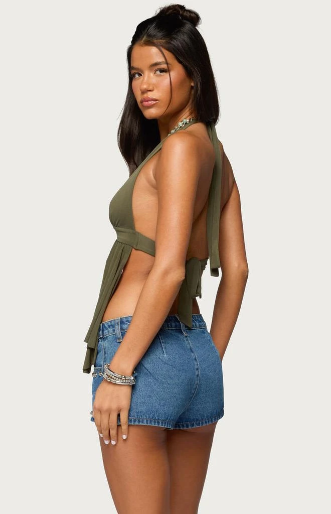 Edikted Skye Backless Split Front Halter Top 3