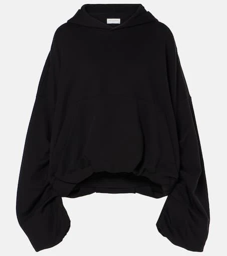 Dries Van Noten Oversized draped cotton jersey hoodie 1