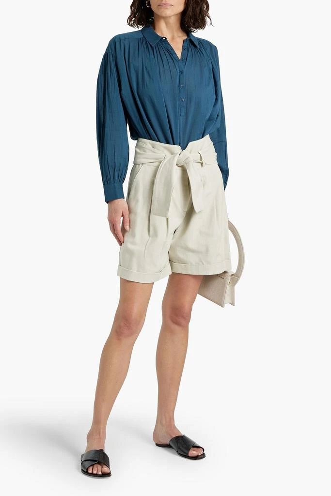 Nili Lotan Miles gathered cotton-voile blouse 2