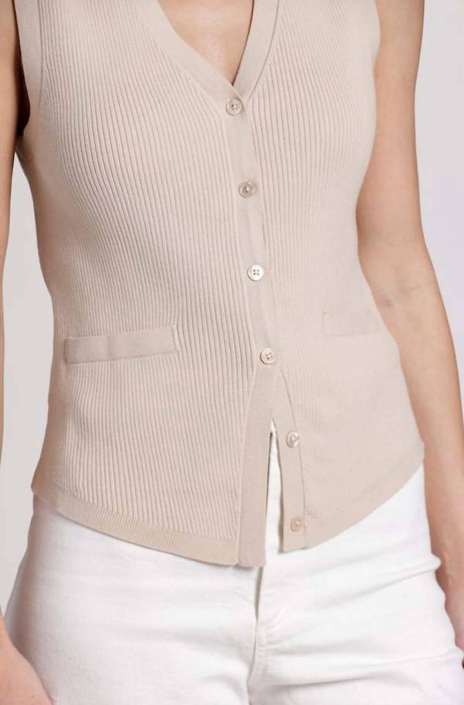Minnie Rose Minnie Rose - Ribbed Vest With Pockets