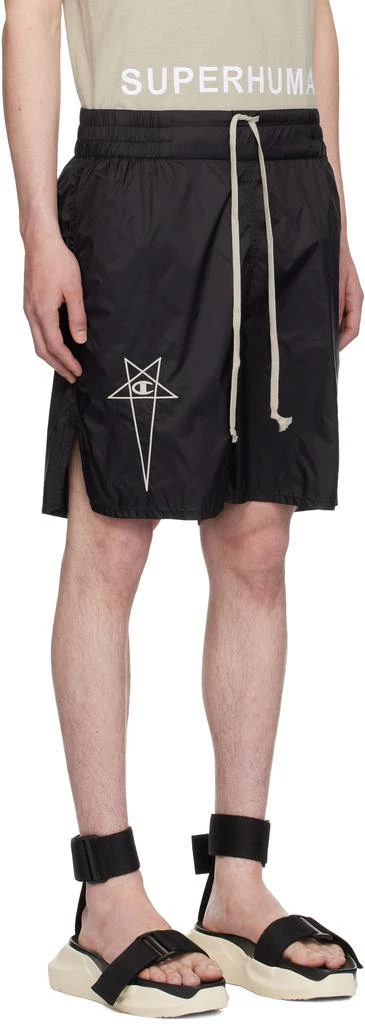 Rick Owens Black Champion Edition Taffeta Shorts 2