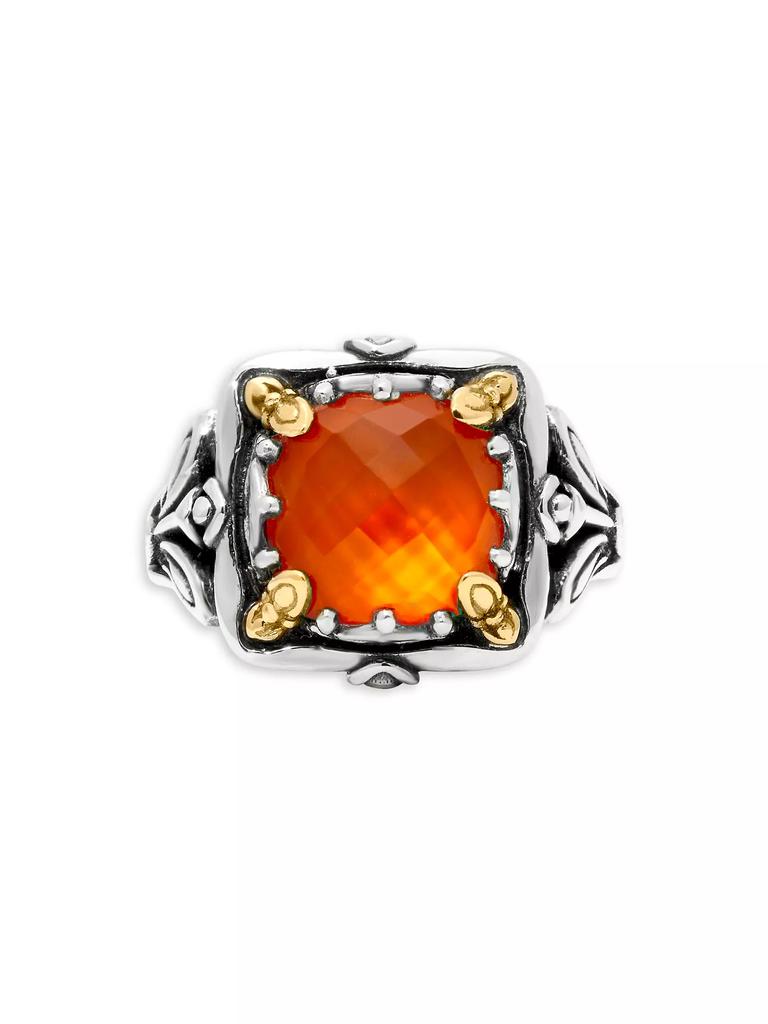 Konstantino Scion Sterling Silver, 18K Yellow Gold & Carnelian Doublet Ring