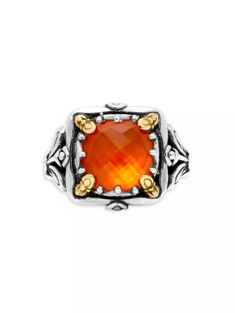 Konstantino Scion Sterling Silver, 18K Yellow Gold & Carnelian Doublet Ring 2