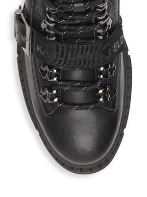 Karl Lagerfeld Paris Belted Leather Hiker Boots 5