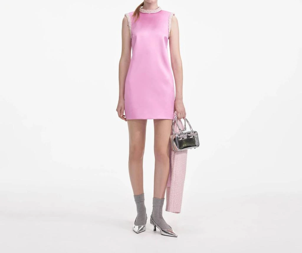 Self-Portrait - Pearl Trim Satin Mini Dress  On Sale Now with Up to 57%  Off | Discover Exclusive Deals & Savings at BeyondStyle  Authentic Self  Portrait women > dresses >