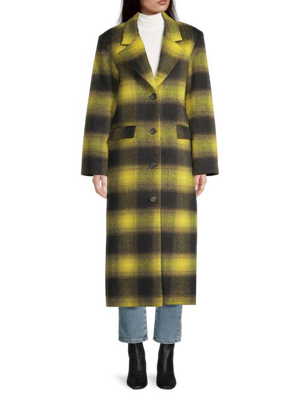 Apparis Alma Plaid Longline Coat