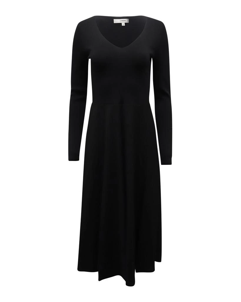 V-Neck Midi Dress in Black Rayon  On Sale Now with Up to 59% Off |  Discover Exclusive Deals & Savings at BeyondStyle  Authentic Vince  clothing|dresses|women with Limited-Time Discounts, Free Shipping,