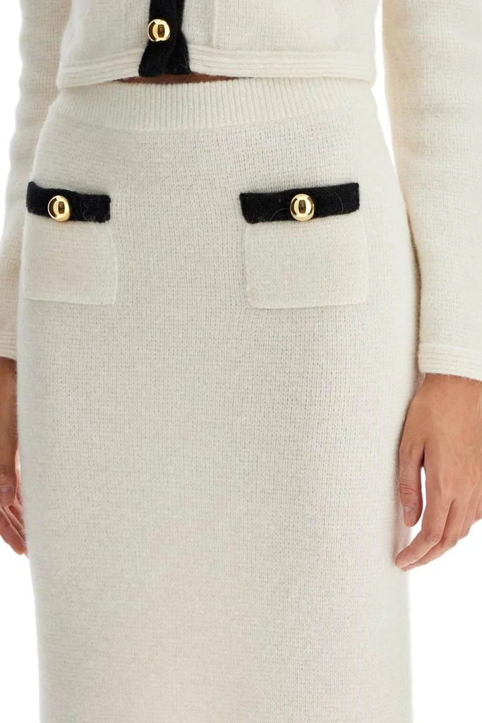 Alessandra Rich Ivory Alpaca Blend Skirt 4