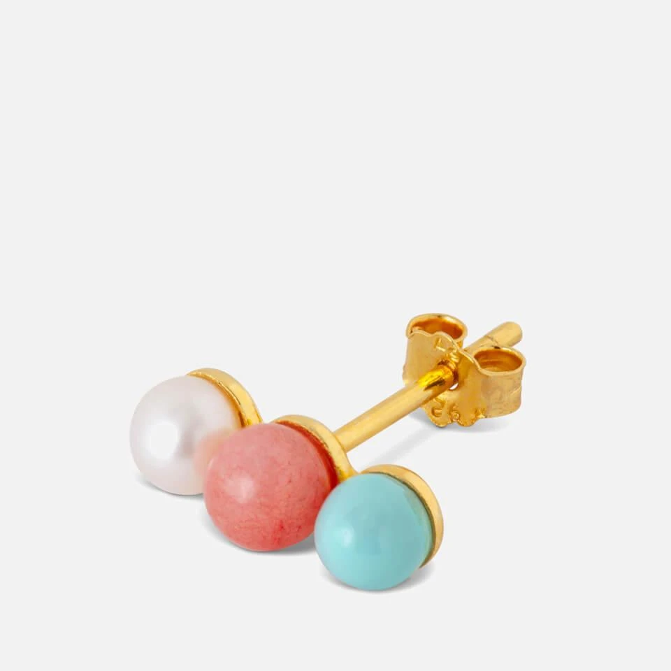 LULU Copenhagen LULU Copenhagen Triples Gold-Plated Earring 4