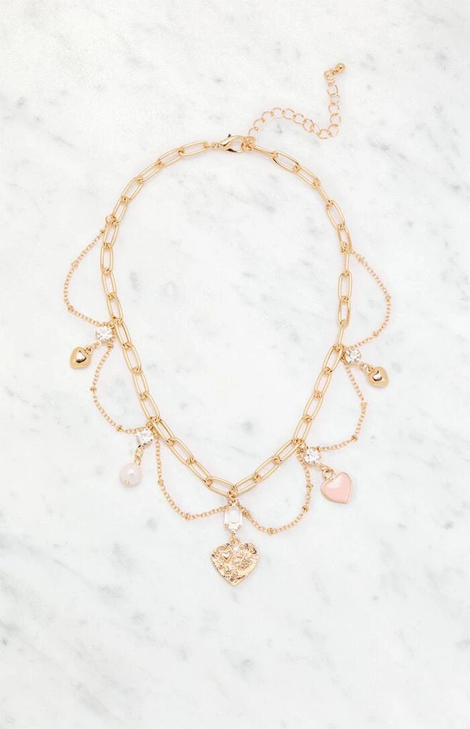 LA Hearts Karina Gold Charm Necklace 1