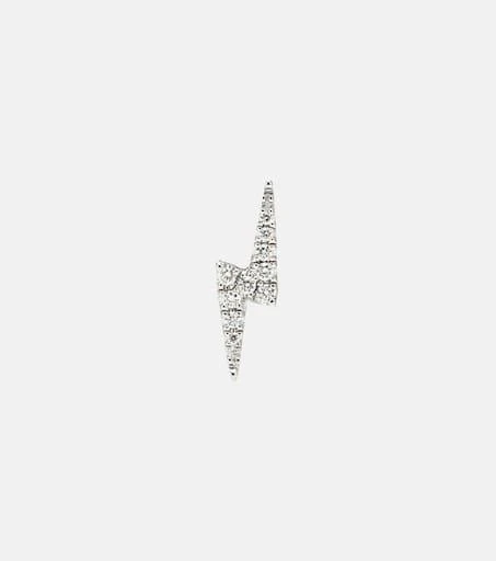 Maria Tash Lightning Bolt 14kt white gold single earring with diamonds 1