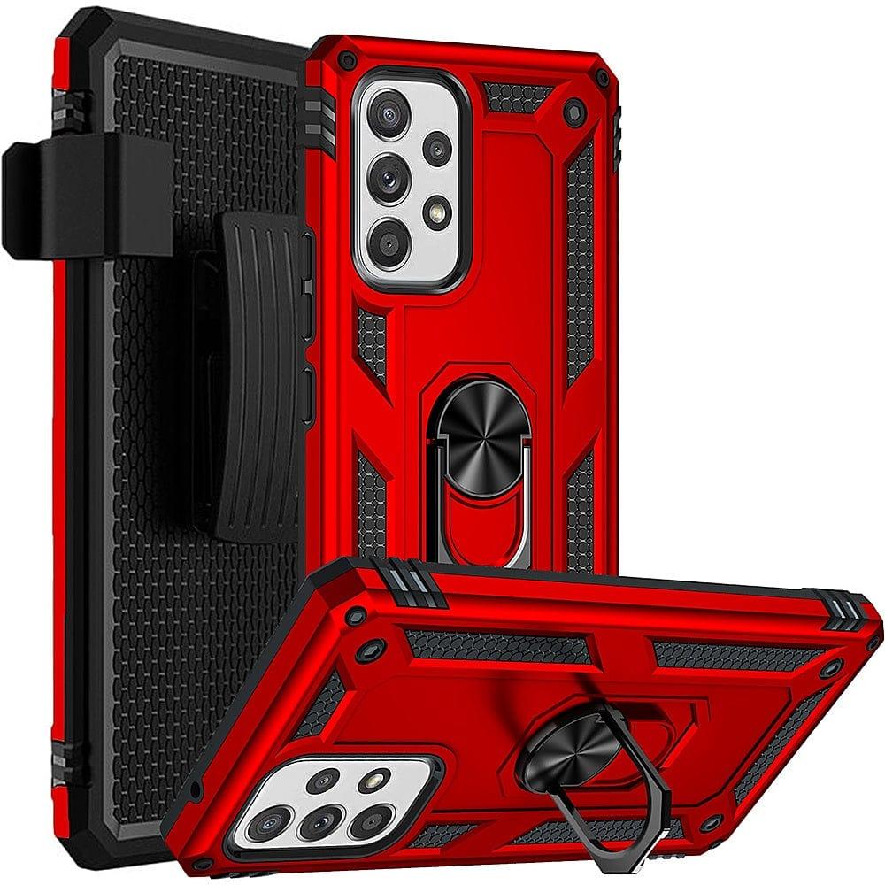 SAHARA - Red Military Kickstand Case with Belt Clip - Samsung Galaxy A53 5G