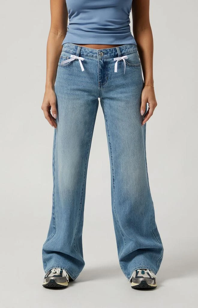 PacSun Casey Bow Low Rise Baggy Jeans Medium Indigo 2