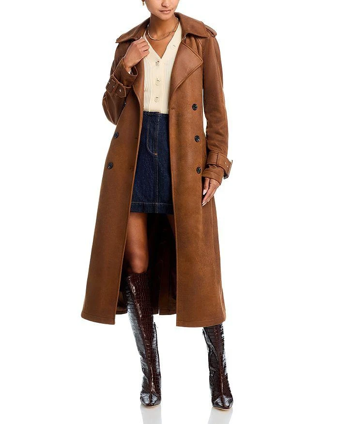 Avec Les Filles Faux Leather Trench Coat 1