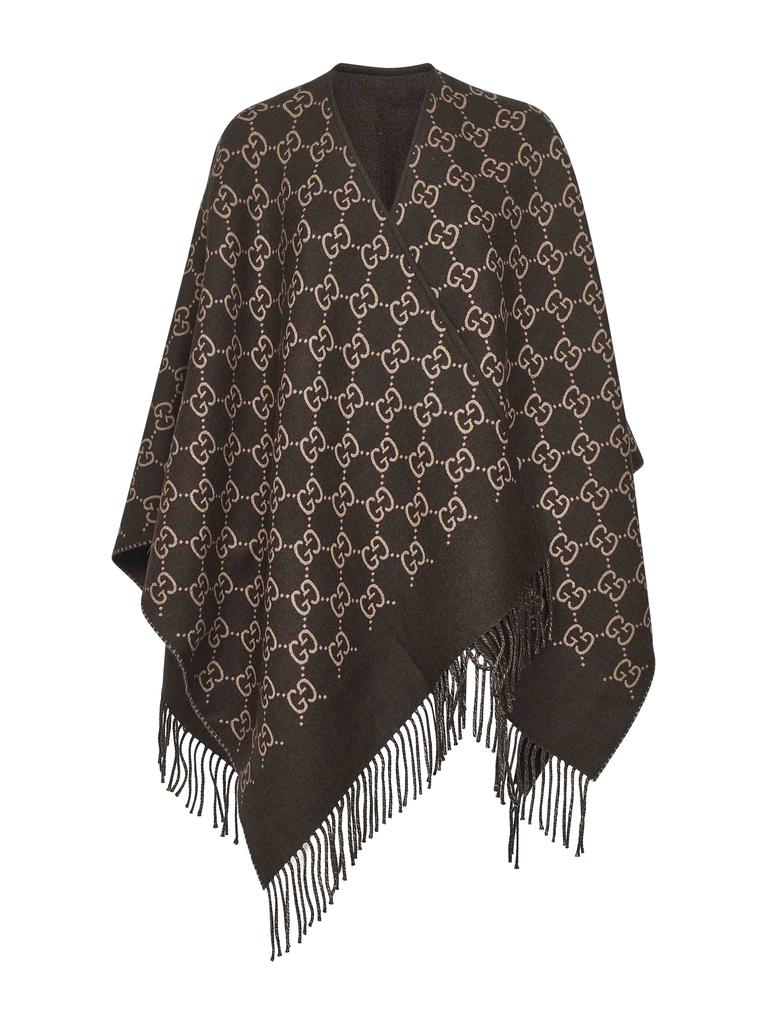Gucci GUCCI | Brown GG wool jacquard cape | Women | PZ