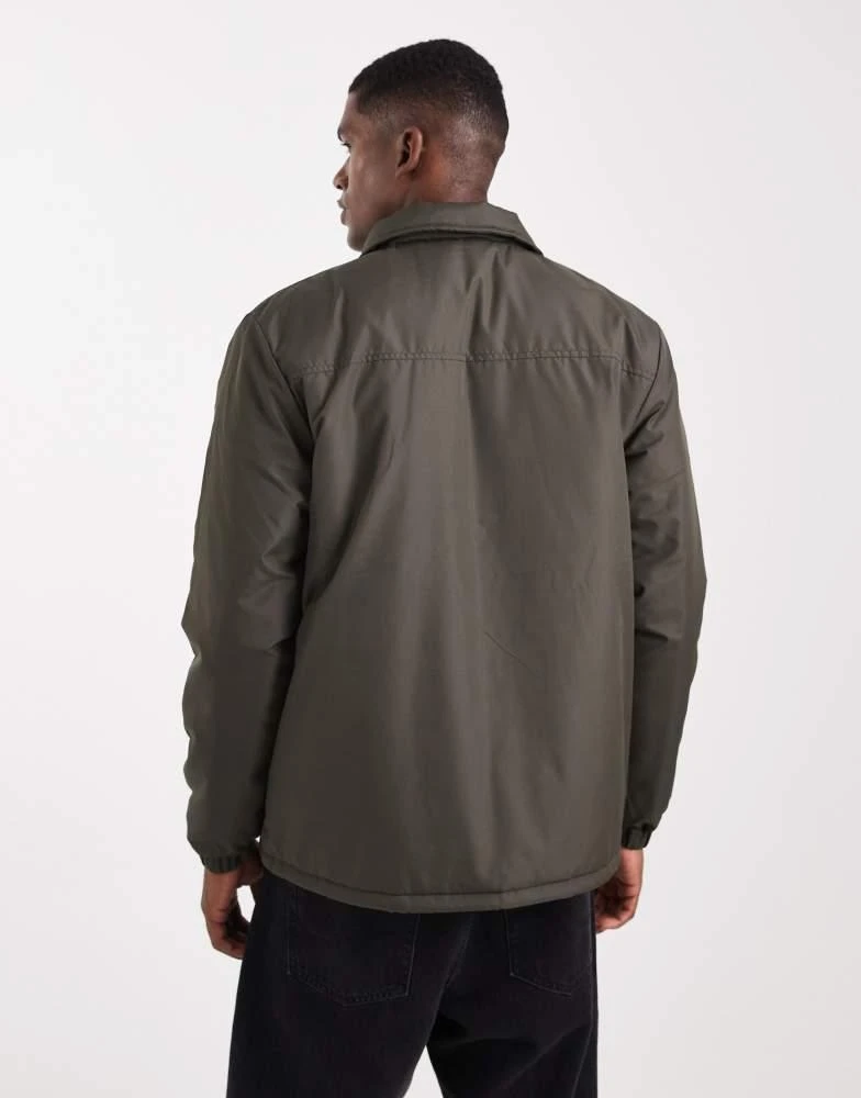 Brave Soul Brave Soul padded jacket with collar in khaki 3