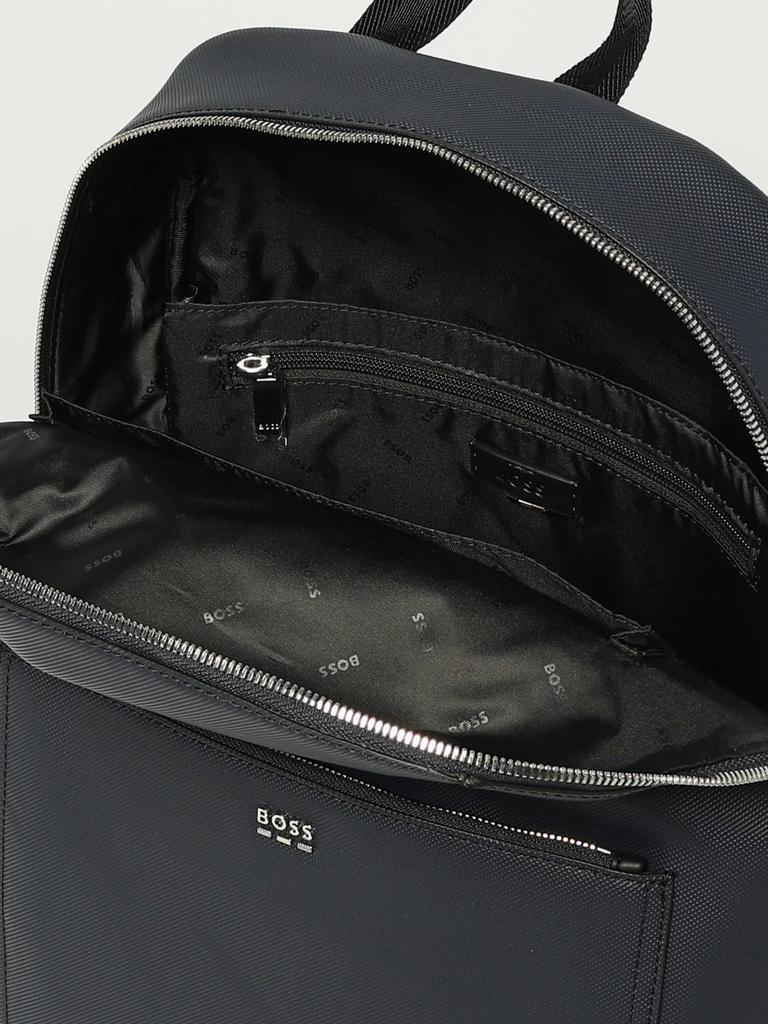 BOSS ブラックバックパック BOSS - Faux-leather backpack with signature details - Black