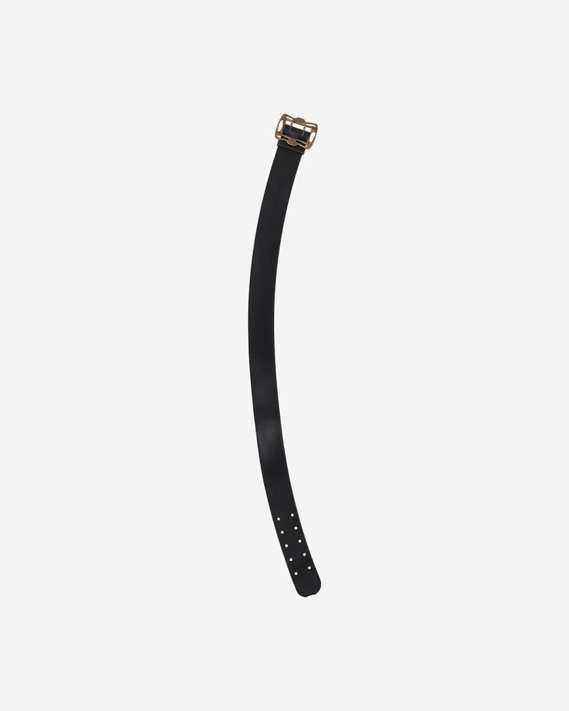 Pezze Vintage Big Golden Buckle Leather Belt Black 3